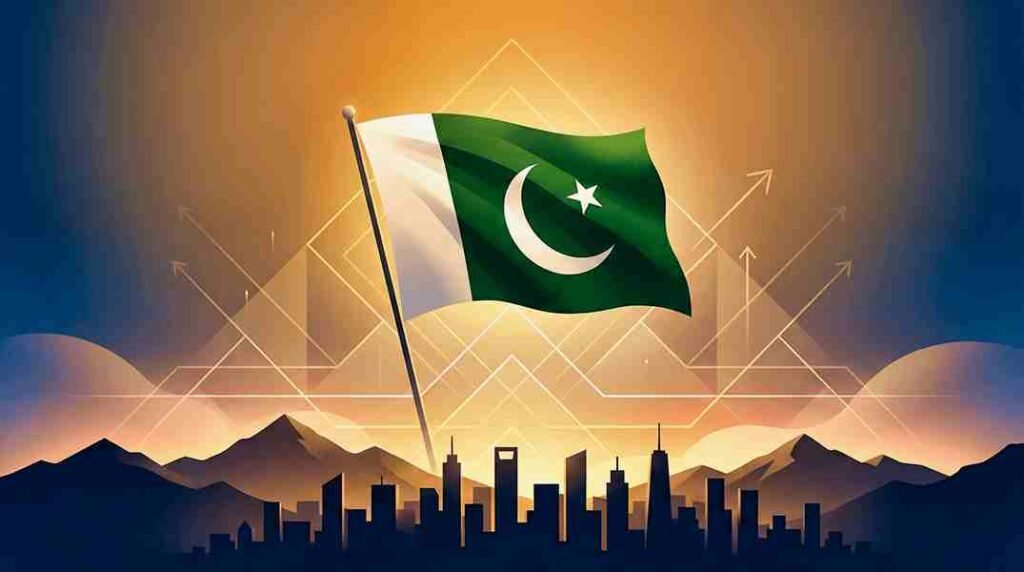 Modern illustration of Pakistan’s flag in natural tones representing the hidden meaning of Pakistan’s national anthem