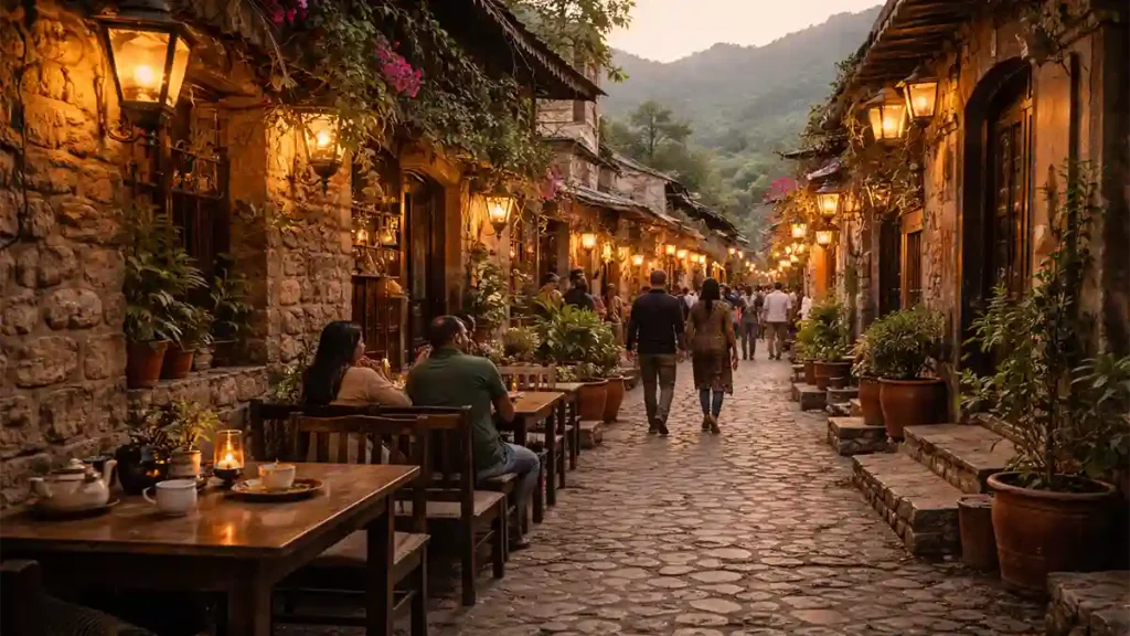Heritage lane in Saidpur Village Islamabad at golden hour