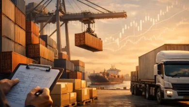 Currency exchange desk scene illustrating Pakistan imports and USD to PKR exchange rate movements